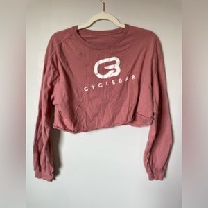 CycleBar Cropped Crewneck | Large | Mauve | CYCLEBAR